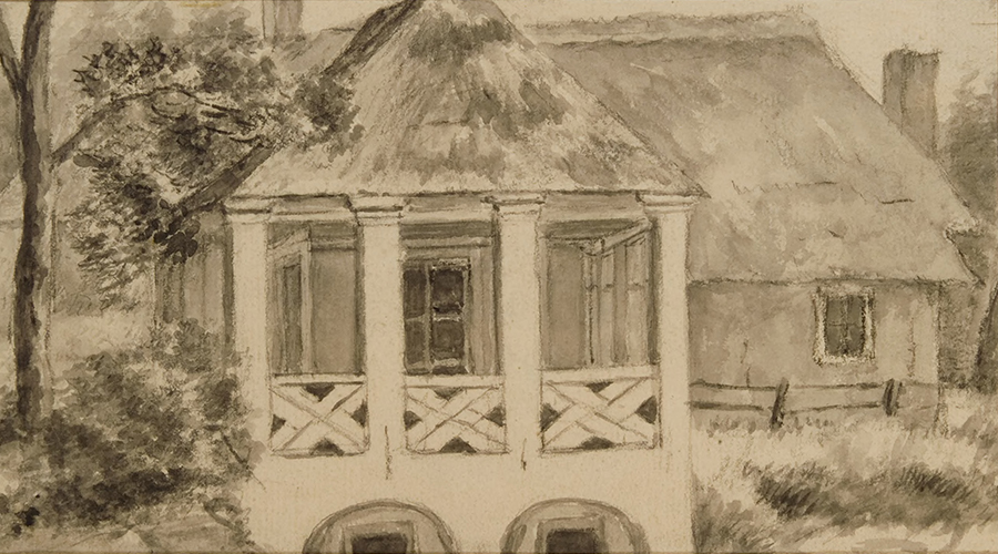 De Salon 1841 vanuit het noorden gezien, bron: Gelders Archief