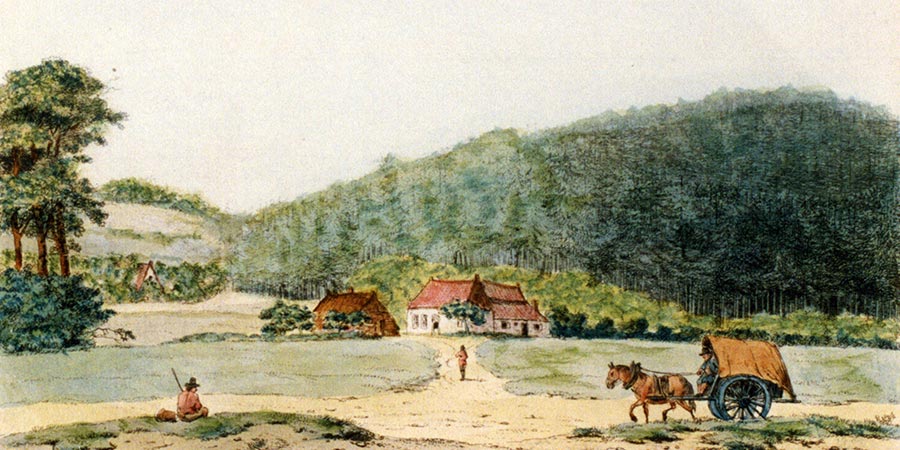 Zicht op de keienberg 1790, bron: Gelders Archief